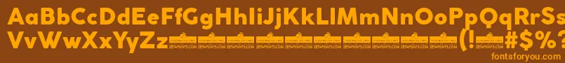 CocogothicHeavyTrial Font – Orange Fonts on Brown Background