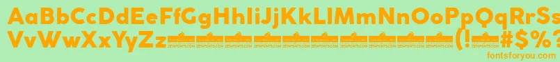 CocogothicHeavyTrial Font – Orange Fonts on Green Background