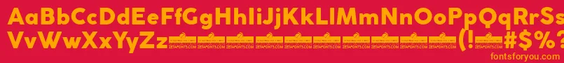 CocogothicHeavyTrial Font – Orange Fonts on Red Background