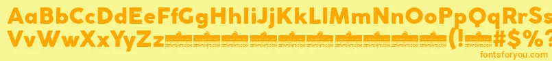 CocogothicHeavyTrial Font – Orange Fonts on Yellow Background