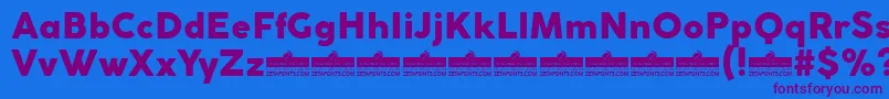 CocogothicHeavyTrial Font – Purple Fonts on Blue Background