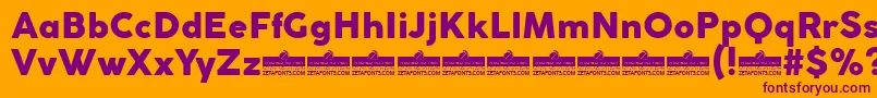 CocogothicHeavyTrial Font – Purple Fonts on Orange Background