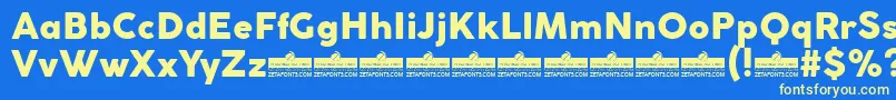 CocogothicHeavyTrial Font – Yellow Fonts on Blue Background