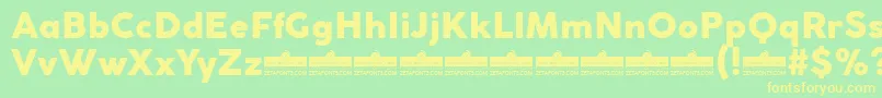 CocogothicHeavyTrial Font – Yellow Fonts on Green Background