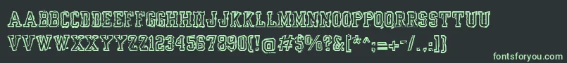 Yrbkmess Font – Green Fonts on Black Background