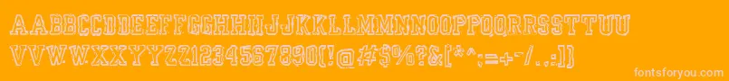 Yrbkmess Font – Pink Fonts on Orange Background