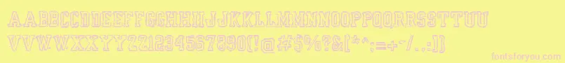 Yrbkmess Font – Pink Fonts on Yellow Background