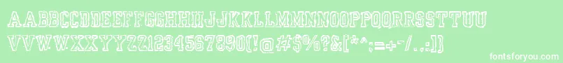 Yrbkmess Font – White Fonts on Green Background