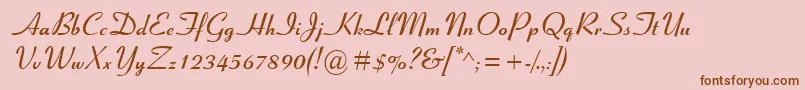 CoronetMtBold Font – Brown Fonts on Pink Background