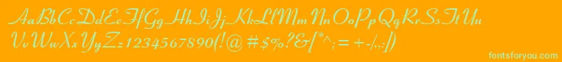 Police CoronetMtBold – polices vertes sur fond orange