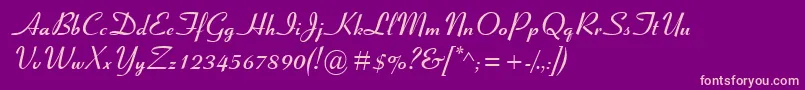 CoronetMtBold Font – Pink Fonts on Purple Background