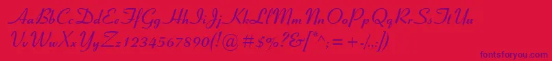 CoronetMtBold Font – Purple Fonts on Red Background