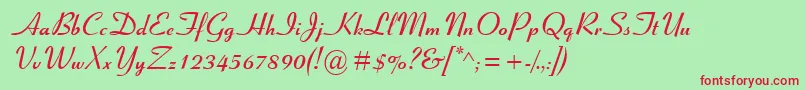 CoronetMtBold Font – Red Fonts on Green Background