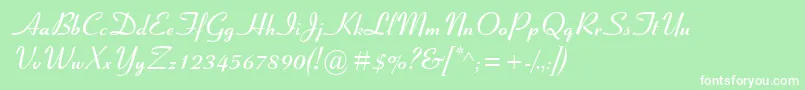CoronetMtBold Font – White Fonts on Green Background