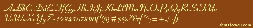 CoronetMtBold Font – Yellow Fonts on Brown Background