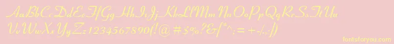 CoronetMtBold Font – Yellow Fonts on Pink Background