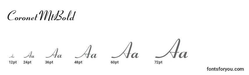 CoronetMtBold Font Sizes