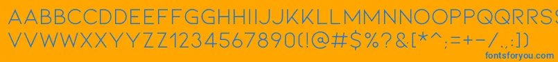 フォントKionaRegular – オレンジの背景に青い文字