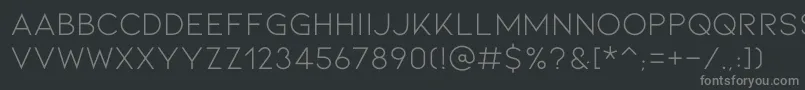 フォントKionaRegular – 黒い背景に灰色の文字