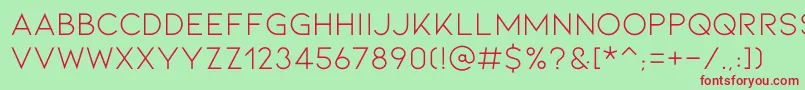 KionaRegular Font – Red Fonts on Green Background