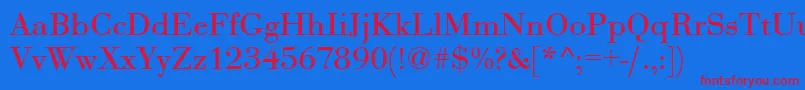 Eurobodt Font – Red Fonts on Blue Background