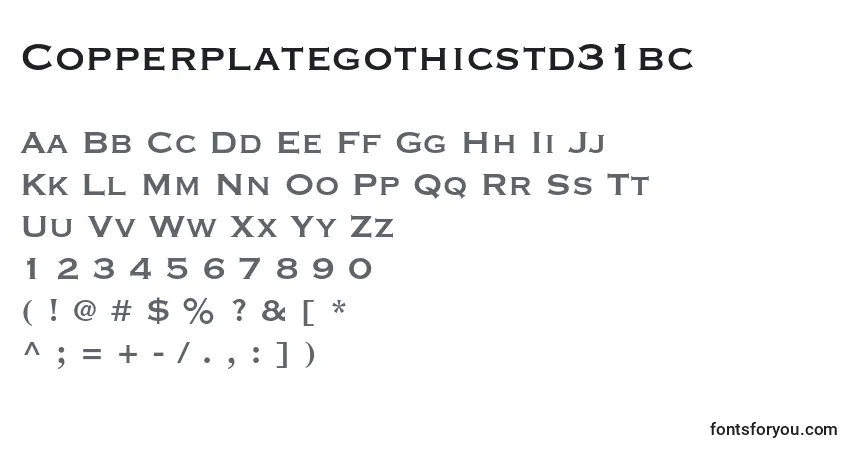 Schriftart Copperplategothicstd31bc – Alphabet, Zahlen, spezielle Symbole