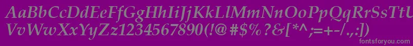 Saiba mais sobre a fonte Latinopal6Bolditalicsh Fonte Latinopal6Bolditalicsh – fontes cinzas em um fundo violeta