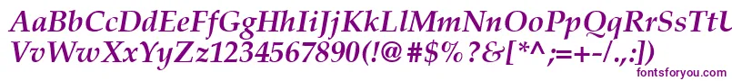 Latinopal6Bolditalicsh Font – Purple Fonts on White Background