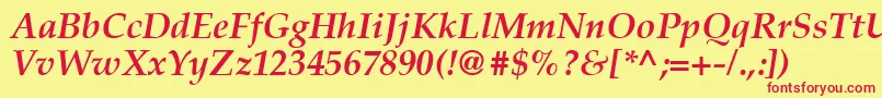 Latinopal6Bolditalicsh Font – Red Fonts on Yellow Background