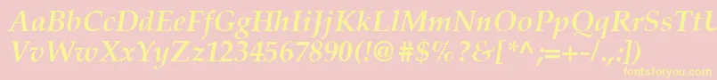 Latinopal6Bolditalicsh Font – Yellow Fonts on Pink Background