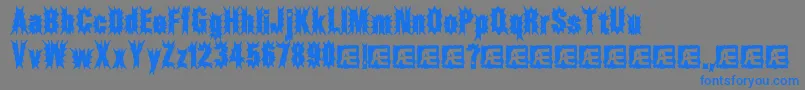 AftermathBrk-Schriftart – Blaue Schriften auf grauem Hintergrund