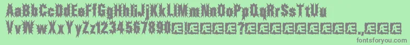 フォントAftermathBrk – 緑の背景に灰色の文字