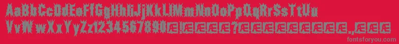 フォントAftermathBrk – 赤い背景に灰色の文字