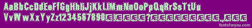 AftermathBrk Font – Green Fonts on Purple Background