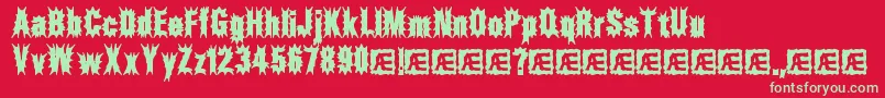 フォントAftermathBrk – 赤い背景に緑の文字