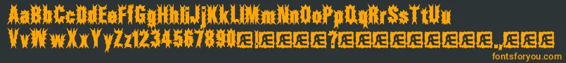 AftermathBrk Font – Orange Fonts on Black Background