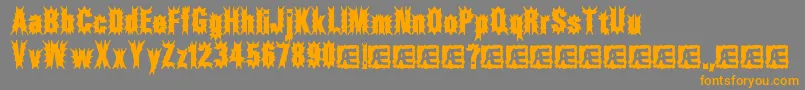 フォントAftermathBrk – オレンジの文字は灰色の背景にあります。