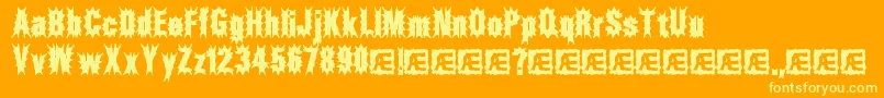 フォントAftermathBrk – オレンジの背景に黄色の文字