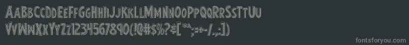 Earthsmightiestbevel-fontti – harmaat kirjasimet mustalla taustalla