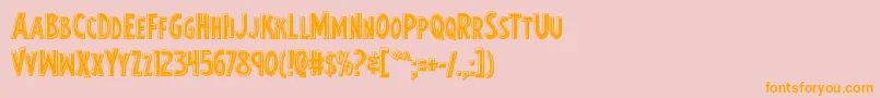 Earthsmightiestbevel Font – Orange Fonts on Pink Background