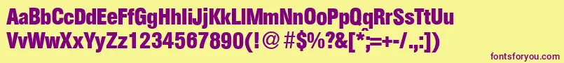 AtkinscdBold Font – Purple Fonts on Yellow Background