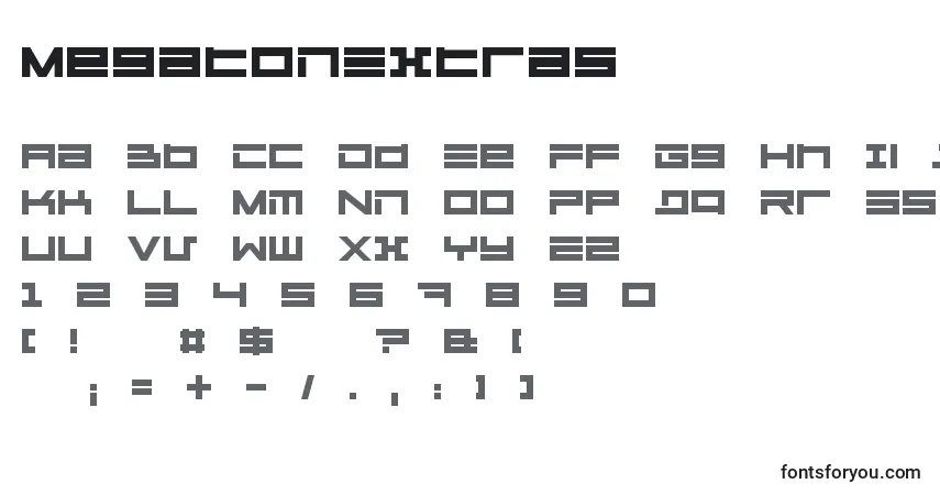 A fonte MegatonExtras – alfabeto, números, caracteres especiais