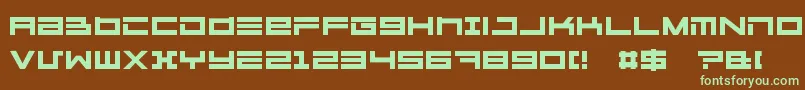 MegatonExtras Font – Green Fonts on Brown Background
