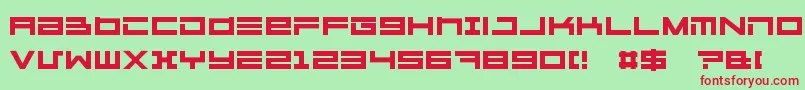 MegatonExtras Font – Red Fonts on Green Background