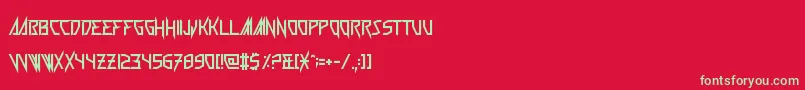 Wickermanor Font – Green Fonts on Red Background