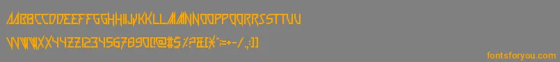 フォントWickermanor – オレンジの文字は灰色の背景にあります。