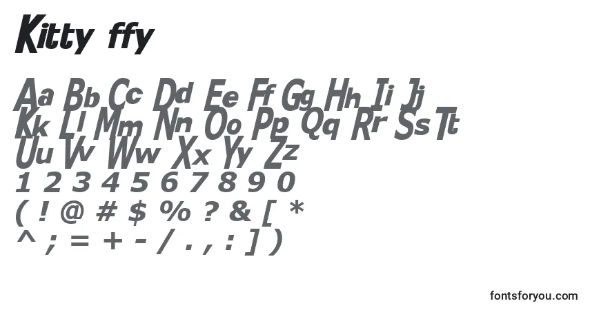 Schriftart Kitty ffy – Alphabet, Zahlen, spezielle Symbole
