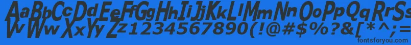 Kitty ffy Font – Black Fonts on Blue Background