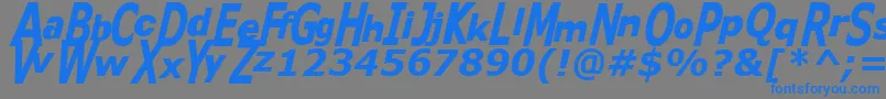 Kitty ffy Font – Blue Fonts on Gray Background