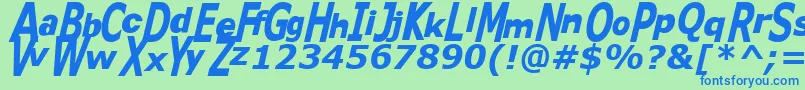 Kitty ffy Font – Blue Fonts on Green Background